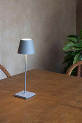 Lámpara de mesa de exterior portátil Faro Toc 38cm LED 3000K IP54 opal gris mate — ref. 70777 (2)