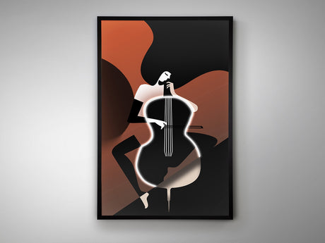 Cuadro con luz LED Schuller Violonchelo negro 80x120cm vista 2