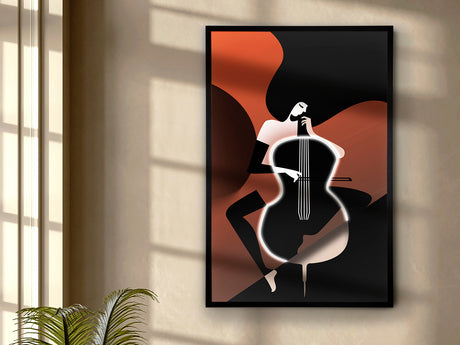 Cuadro con luz LED Schuller Violonchelo negro 80x120cm 708197