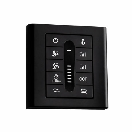 Controlador de pared ventilador LedsC4 Wall Controller negro con luz motor DC 71-C340-05-05