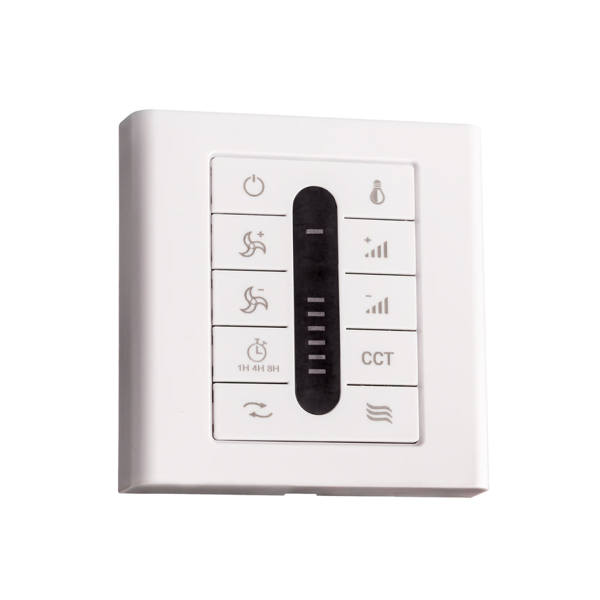 Controlador de pared ventilador LedsC4 Wall Controller blanco con luz motor DC 71-C340-14-14