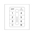 Controlador de pared ventilador LedsC4 Wall Controller negro sin luz motor DC 71-C341-05-05 — frontal con sus botones (dibujo del fabricante)
