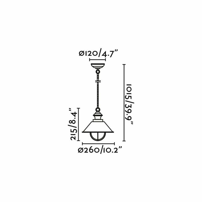 Faro Nautica 71138 Nautica-1p Colgante 20cm marrón oxido 1 luz