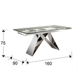 Schuller Mika Mesa de comedor extensible acero 713016