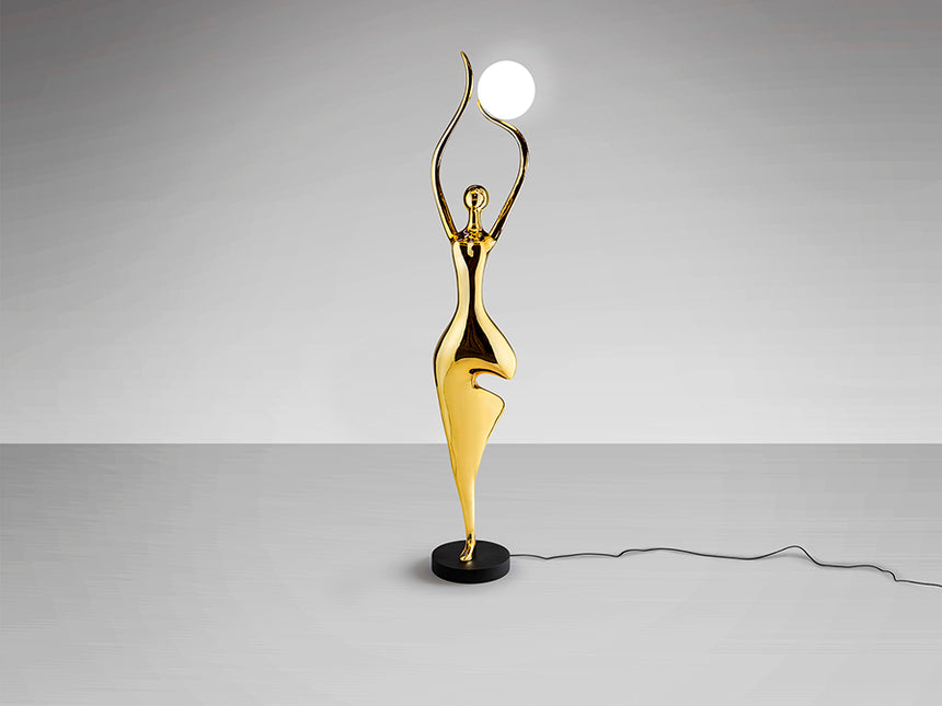 Schuller El Árbol Lámpara de pie escultura con luz oro 715638