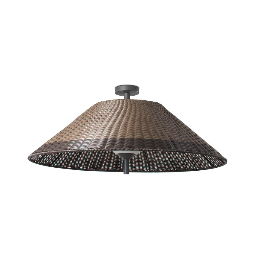 Lámpara colgante de exterior Faro Saigon 46cm E27 LED blanco brillo IP54 W100 opal 71621-08