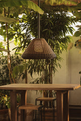 Lámpara colgante de exterior Faro Saigon 96cm E27 LED blanco brillo IP54 W70 opal 71622-07