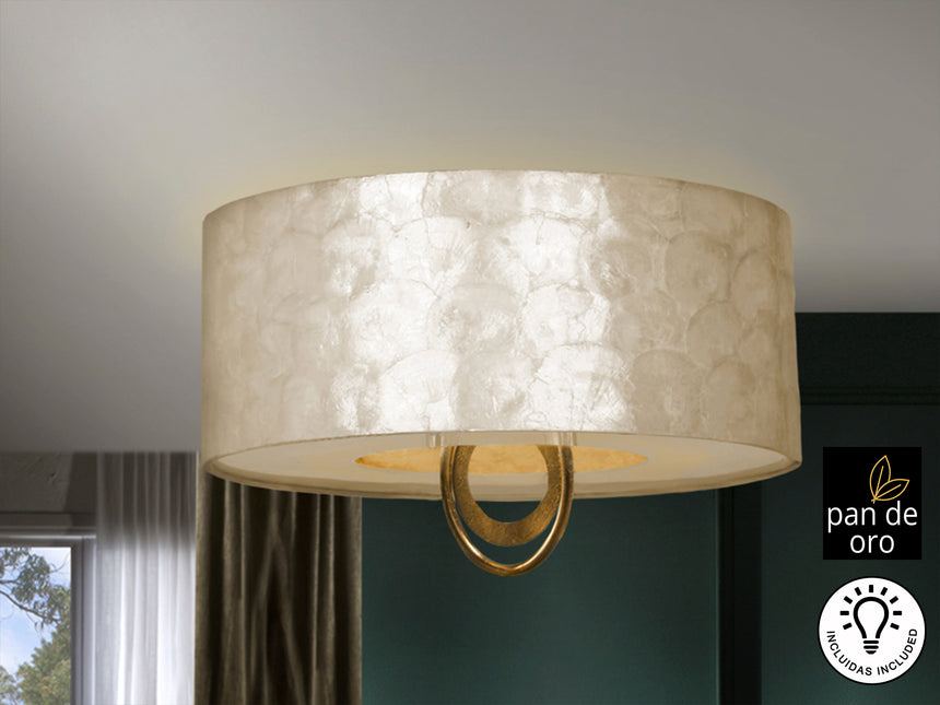 Plafón Schuller Edén 4 luces pan de oro y negro Ø55cm 7 - vista 2
