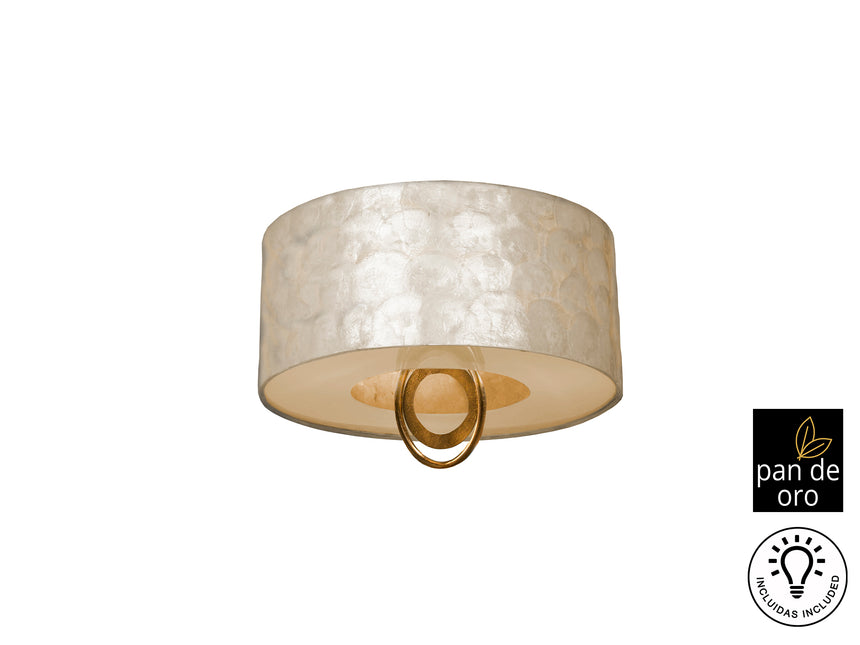 Plafón Schuller Edén 3 luces pan de oro y negro Ø40cm 7