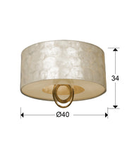 Medidas y dimensiones - Plafón Schuller Edén 3 luces pan de oro y negro Ø40cm 716583
