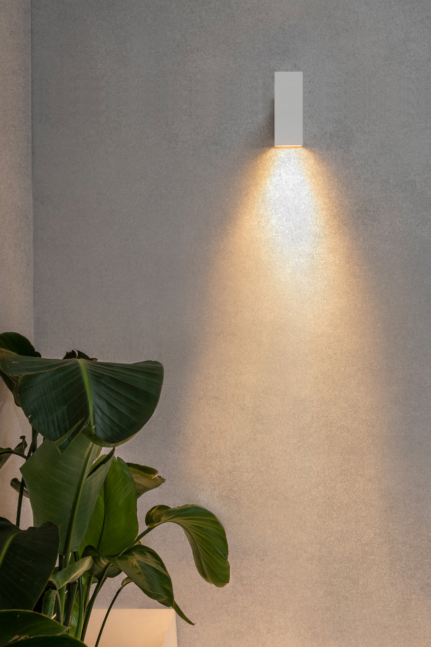 Aplique de exterior Faro Kov 21cm 2 luces LED blanco 3000K IP65 30° 34°/34° cuadrado 71793-135