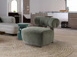 Sillón butaca Schuller Naomi nogal y verde jaspeada y madera 76x69cm 718820