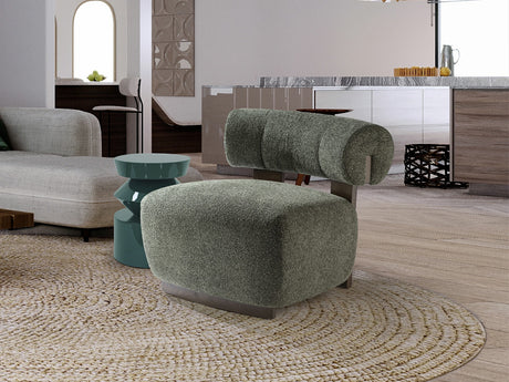 Sillón butaca Schuller Naomi nogal y verde jaspeada y madera 76x69cm 718820