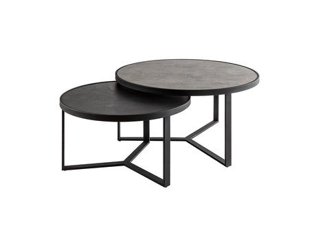 Mesas de centro Schuller Naira negro y gris 41cm ambiente