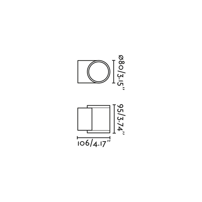 Faro TOND 1L Lámpara aplique gris oscuro 2700K 71915