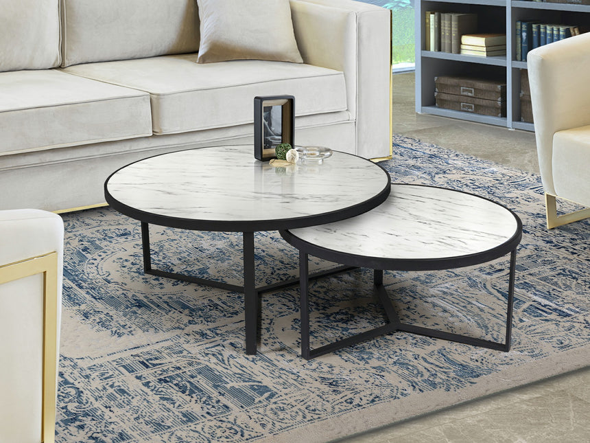 Mesas de centro Schuller Naira negro y blanco 120x41cm 719225