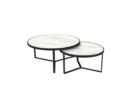 Mesas de centro Schuller Naira negro y blanco 120x41cm ambiente