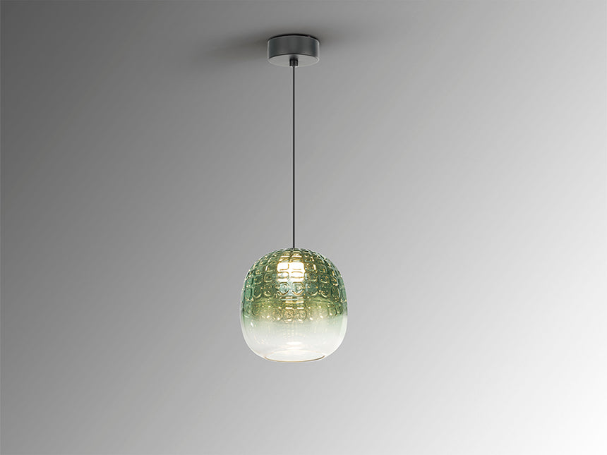 Lámpara de techo colgante Schuller Mares negro y verde 3000K 719513