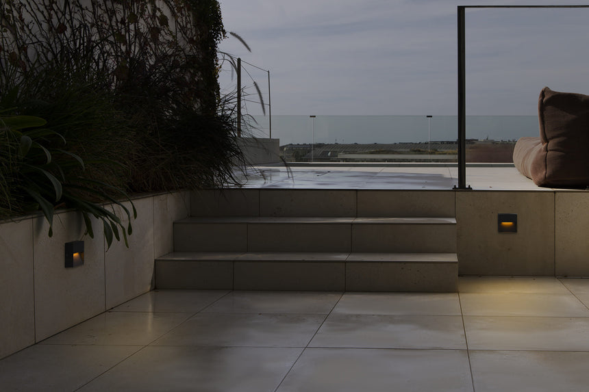 Aplique de exterior Faro Dune LED blanco brillo 2200-4000K IP65 120° CCT cuadrado 3W 71963