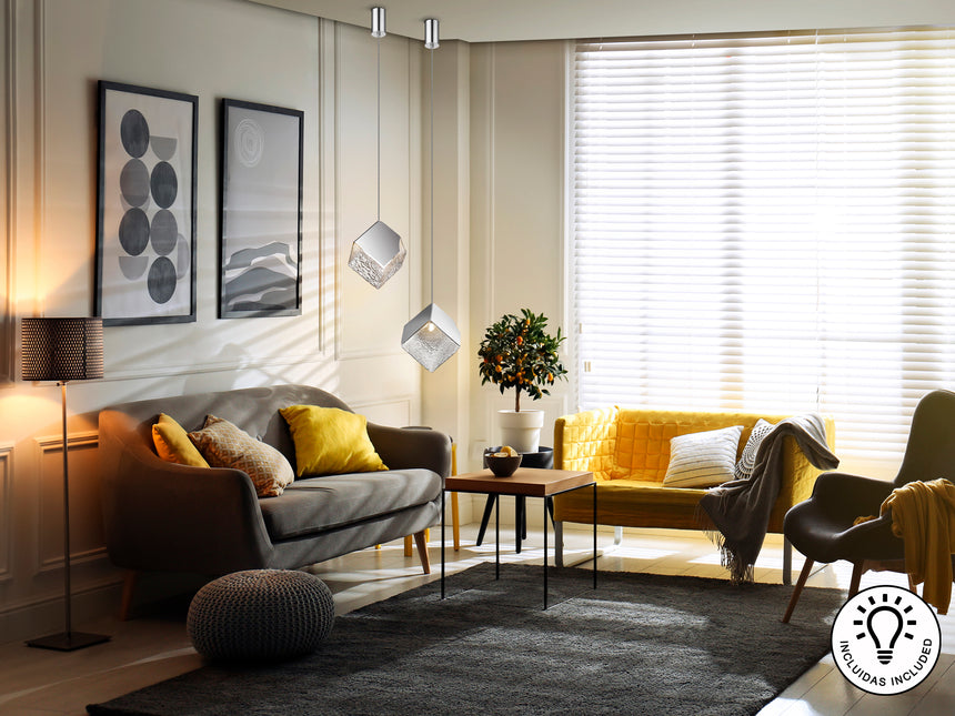 Lámpara de techo colgante Schuller Priscila 1 luz cromo