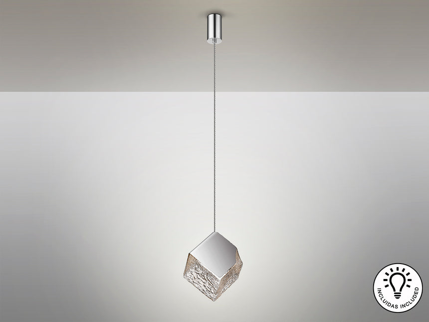 Lámpara de techo colgante Schuller Priscila 1 luz cromo - ambiente