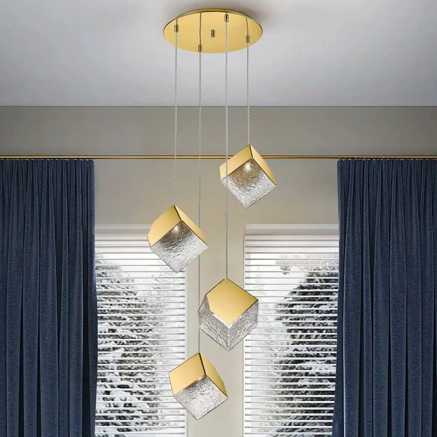 Schuller Priscila Lámpara de techo colgante de 4 luces oro 720403