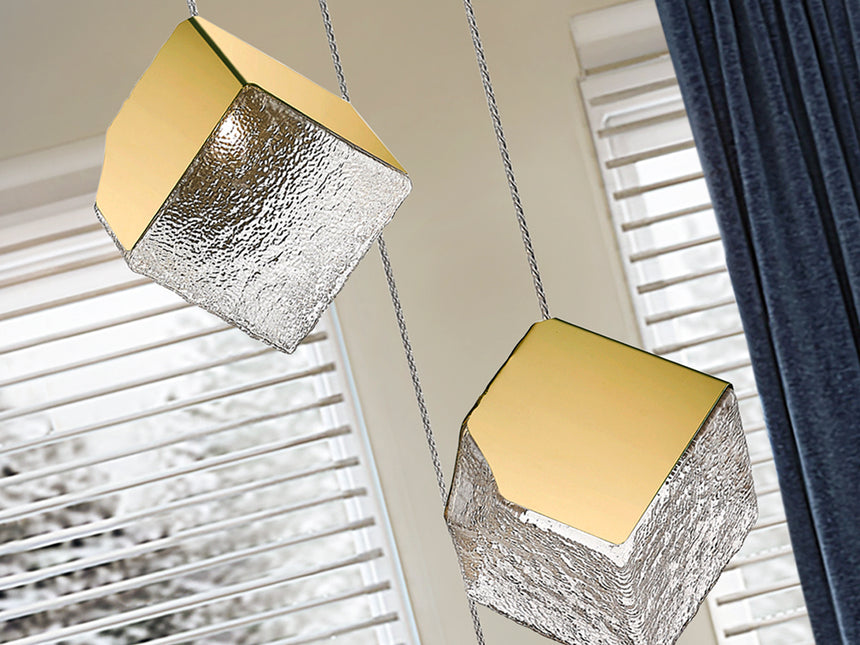 Lámpara de techo colgante Schuller Priscila 4 luces dor