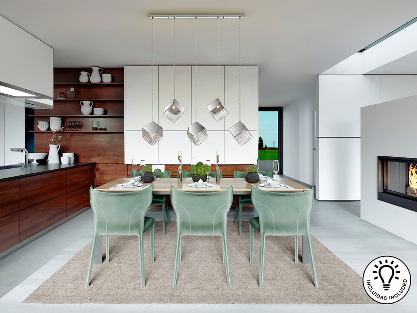 Lámpara de techo colgante Schuller Priscila 5 luces cro - ambiente
