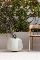 Lámpara de mesa de exterior portátil Faro Nara E27 LED beige IP65 opal 72102-155