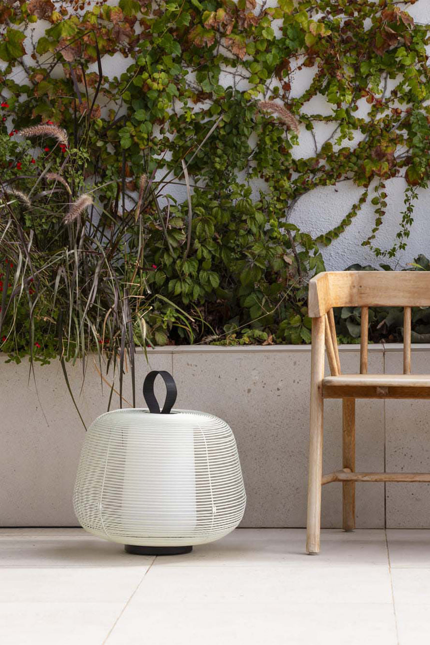 Lámpara de mesa de exterior portátil Faro Nara E27 LED beige IP65 opal 72102-155