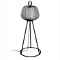 Lámpara de pie de exterior Faro Nara E27 negro mate IP65 opal 72103-156