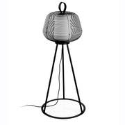 Lámpara de pie de exterior Faro Nara E27 negro mate IP65 opal 72103-156