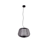 Lámpara colgante de exterior Faro Nara 35cm E27 LED negro IP65 opal 72104-156