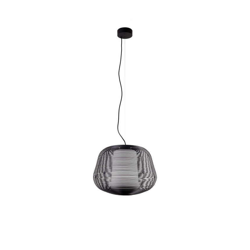 Lámpara colgante de exterior Faro Nara 35cm E27 IP65 opal negro — ref. 72104-156 (1)
