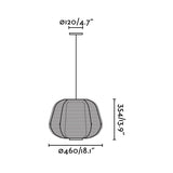 Lámpara colgante de exterior Faro Nara 35cm E27 LED negro IP65 opal 72104-156