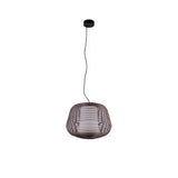 Lámpara colgante de exterior Faro Nara 35cm E27 LED marrón oxido IP65 opal 72104-157