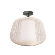 Lámpara colgante de exterior Faro Nara 45cm E27 LED beige IP65 opal 72109-155