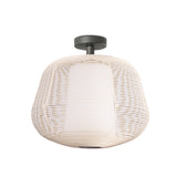 Lámpara colgante de exterior Faro Nara 45cm E27 LED beige IP65 opal 72109-155