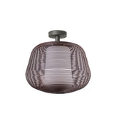 Lámpara colgante de exterior Faro Nara 45cm E27 LED marrón oxido IP65 opal 72109-157