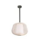 Lámpara colgante de exterior Faro Nara 85cm E27 beige IP65 opal 72110-155