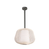 Lámpara colgante de exterior Faro Nara 85cm E27 LED beige IP65 opal 72110-155