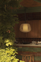 Lámpara colgante de exterior Faro Nara 85cm E27 LED beige IP65 opal 72110-155 - vista alternativa