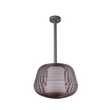 Lámpara colgante de exterior Faro Nara 85cm E27 LED marrón oxido IP65 opal 72110-157