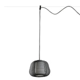 Lámpara colgante de exterior Faro Narita 28cm E27 LED negro IP65 opal sistema 72121