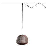 Lámpara colgante de exterior Faro Narita 28cm E27 LED marrón oxido IP65 opal sistema 72122