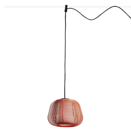 Lámpara colgante de exterior Faro Narita 28cm E27 IP65 opal sistema naranja — ref. 72123 (1)