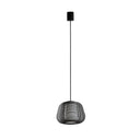 Lámpara colgante de exterior Faro Narita 28cm E27 negro IP65 opal con florón 72126-160
