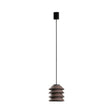 Lámpara colgante de exterior Faro Toba 24cm E27 LED marrón IP65 opal con florón 72126-165