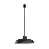 Lámpara colgante de exterior Faro Saga 26cm E27 LED negro IP65 opal con florón 72126-170