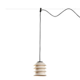 Lámpara colgante de exterior Faro Toba 24cm E27 LED beige IP65 opal sistema 72127-164